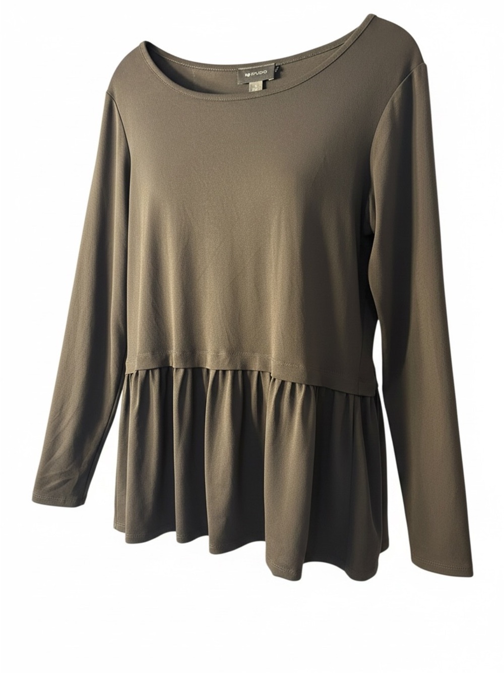 AB Studio Black Peplum Long-Sleeve Tunic